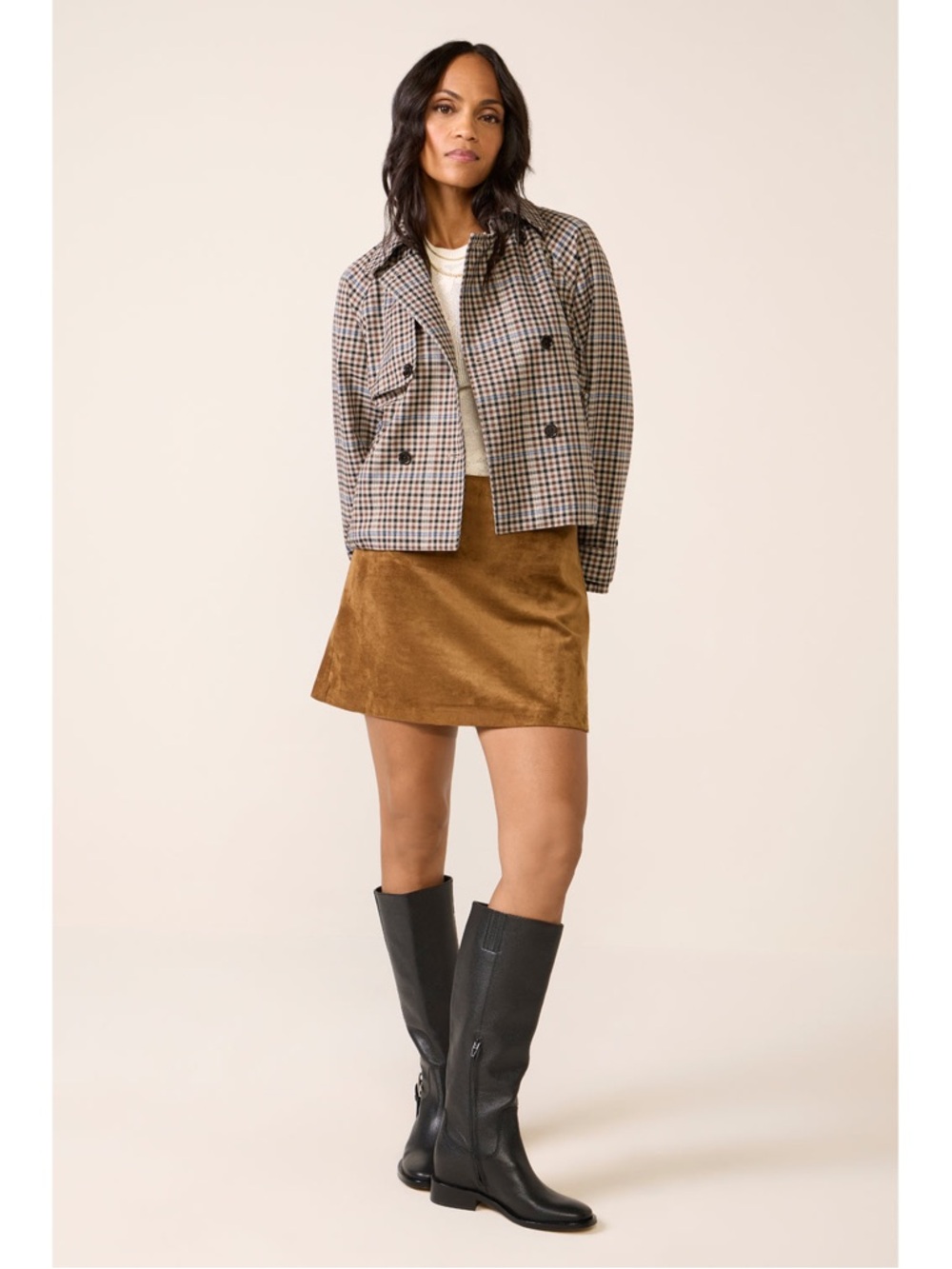 NWT Evereve x Z Supply Ciera Suede Mini Skirt in Coconut Brown